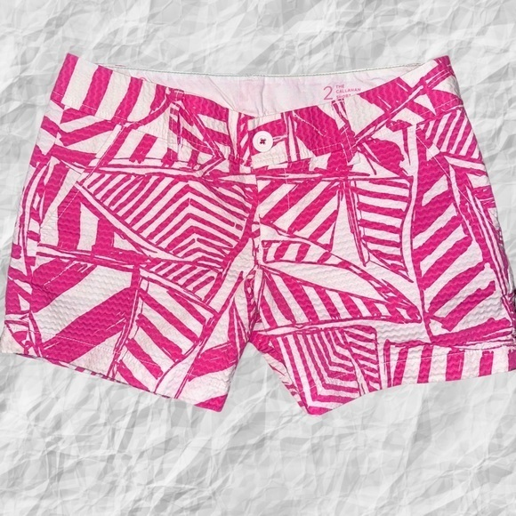 Lilly Pulitzer Pants - Lilly Pullitzer Yacht Sea Callahan Shorts Pink White size 2‎